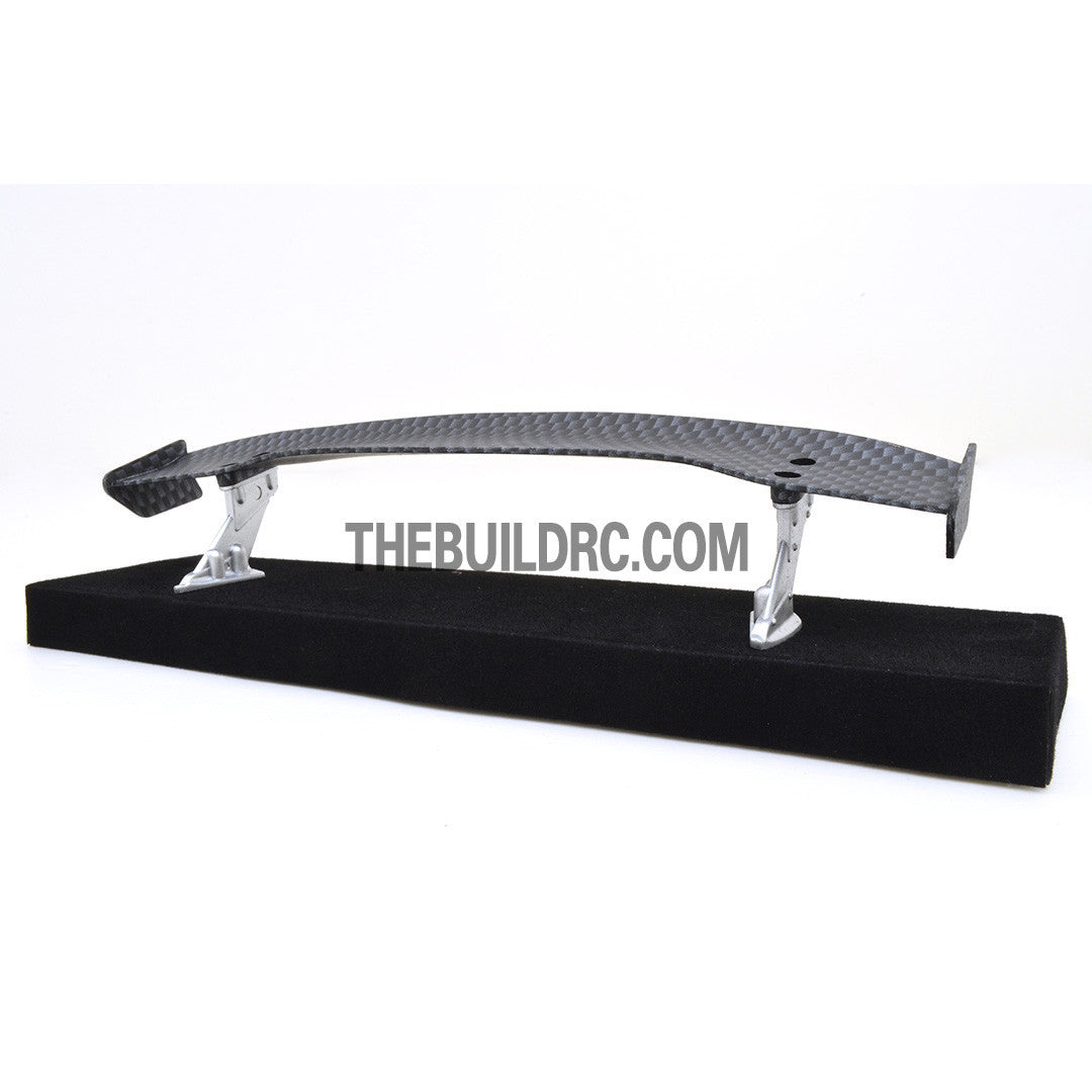 1/10 RC Racing Car 170x32mm Carbon Fiber Pattern GT Wing Rear Spoiler with Stand Style A