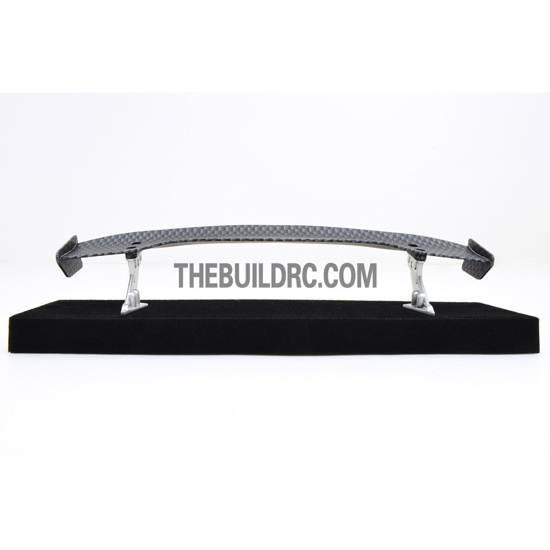 1/10 RC Racing Car 170x32mm Carbon Fiber Pattern GT Wing Rear Spoiler with Stand Style A