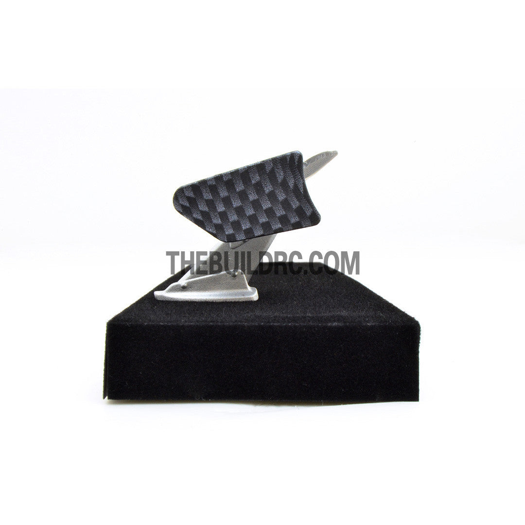 1/10 RC Racing Car 170x32mm Carbon Fiber Pattern GT Wing Rear Spoiler with Stand Style A