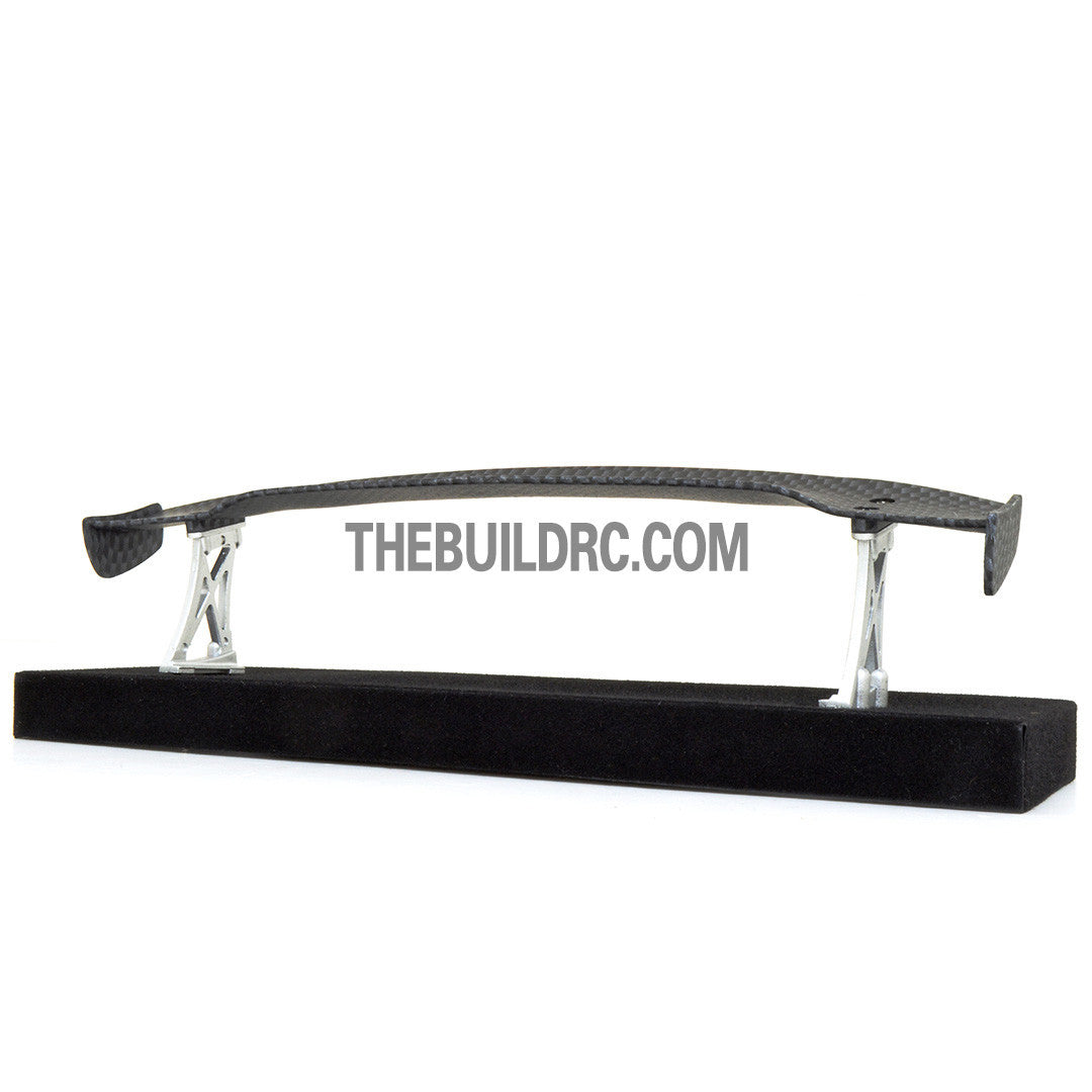 1/10 RC Racing Car 185x31mm Carbon Fiber Pattern GT Wing Rear Spoiler with Stand Style B