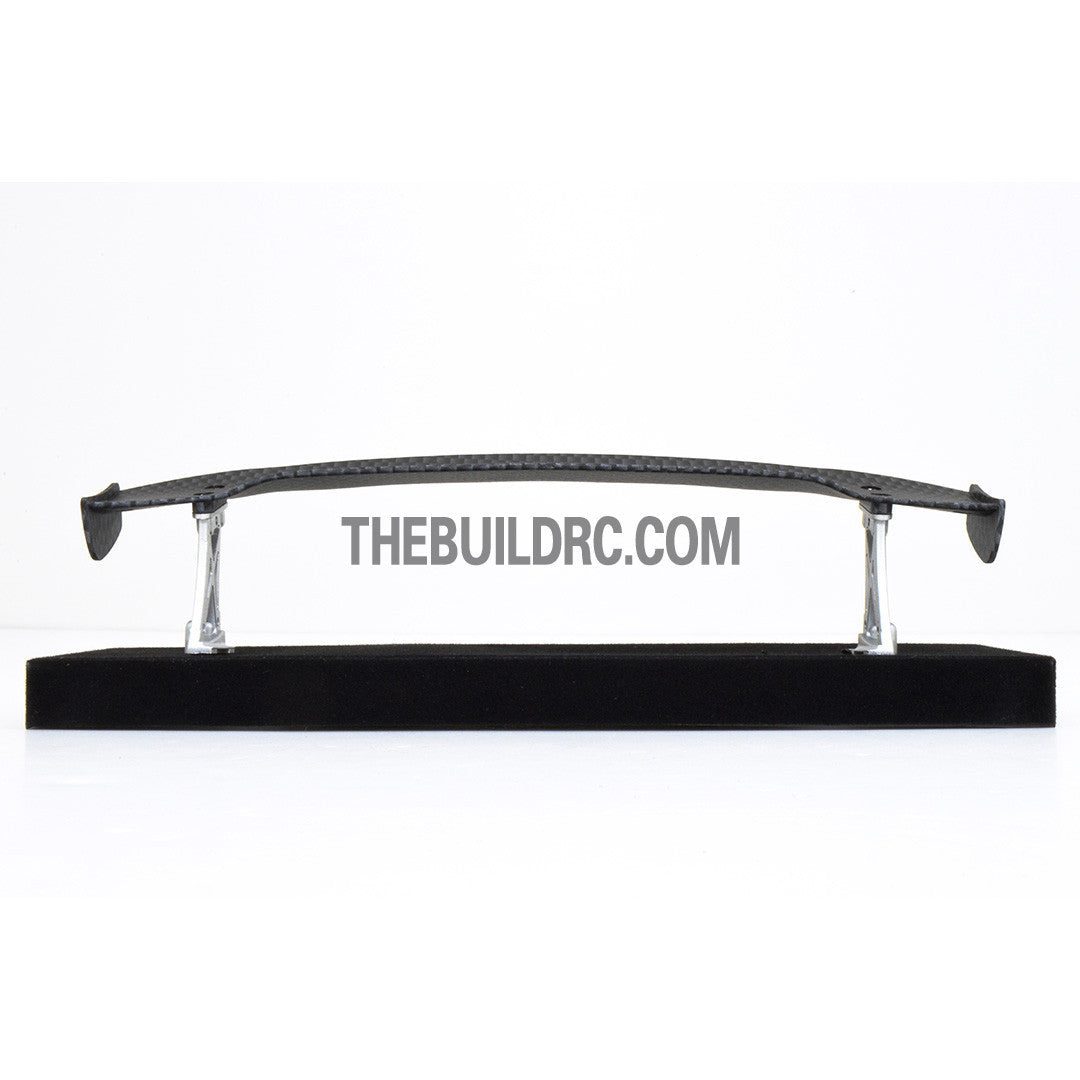 1/10 RC Racing Car 185x31mm Carbon Fiber Pattern GT Wing Rear Spoiler with Stand Style B