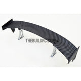 1/10 RC Racing Car 185x33mm Carbon Fiber Pattern GT Wing Rear Spoiler with Stand Style A