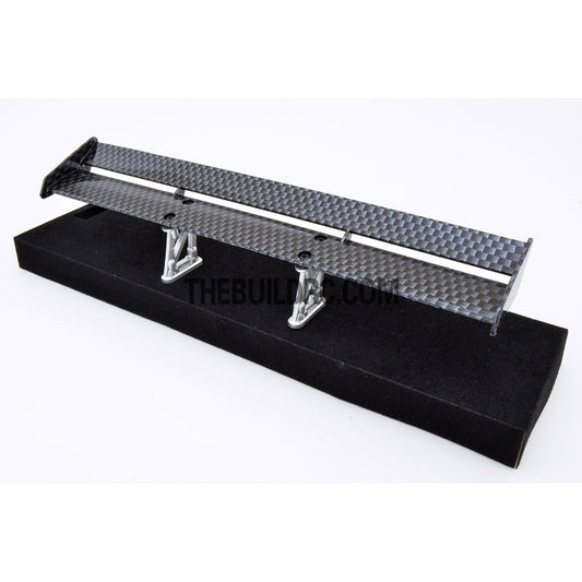 1/10 RC Racing Car 185x28mm Carbon Fiber Pattern GT Wing Rear Spoiler with Stand
