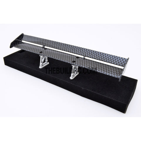 1/10 RC Racing Car 185x28mm Carbon Fiber Pattern GT Wing Rear Spoiler with Stand