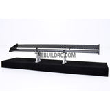 1/10 RC Racing Car 185x28mm Carbon Fiber Pattern GT Wing Rear Spoiler with Stand