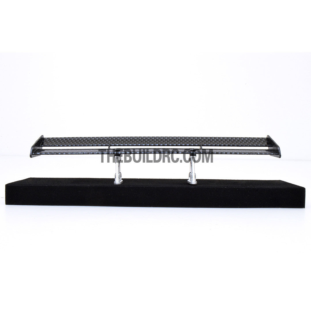 1/10 RC Racing Car 185x28mm Carbon Fiber Pattern GT Wing Rear Spoiler with Stand