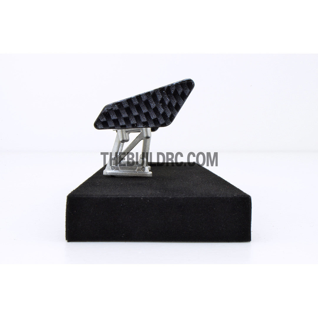 1/10 RC Racing Car 185x28mm Carbon Fiber Pattern GT Wing Rear Spoiler with Stand