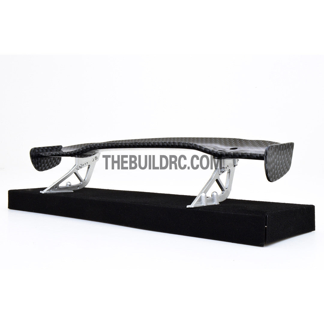 1/10 RC Racing Car 186x35mm Carbon Fiber Pattern GT Wing Rear Spoiler with Stand
