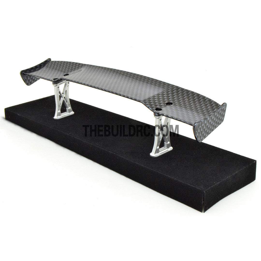 1/10 RC Racing Car 170x33mm Carbon Fiber Pattern GT Wing Rear Spoiler with Stand