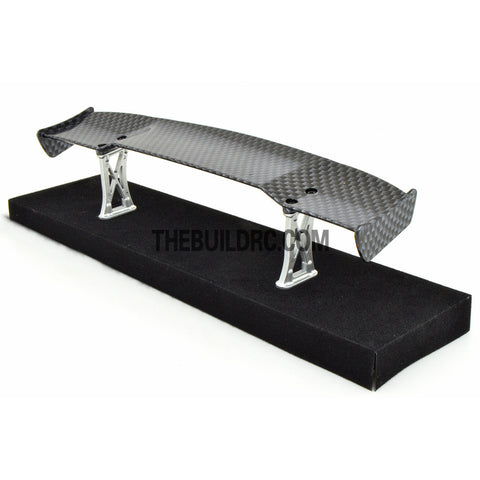 1/10 RC Racing Car 170x33mm Carbon Fiber Pattern GT Wing Rear Spoiler with Stand