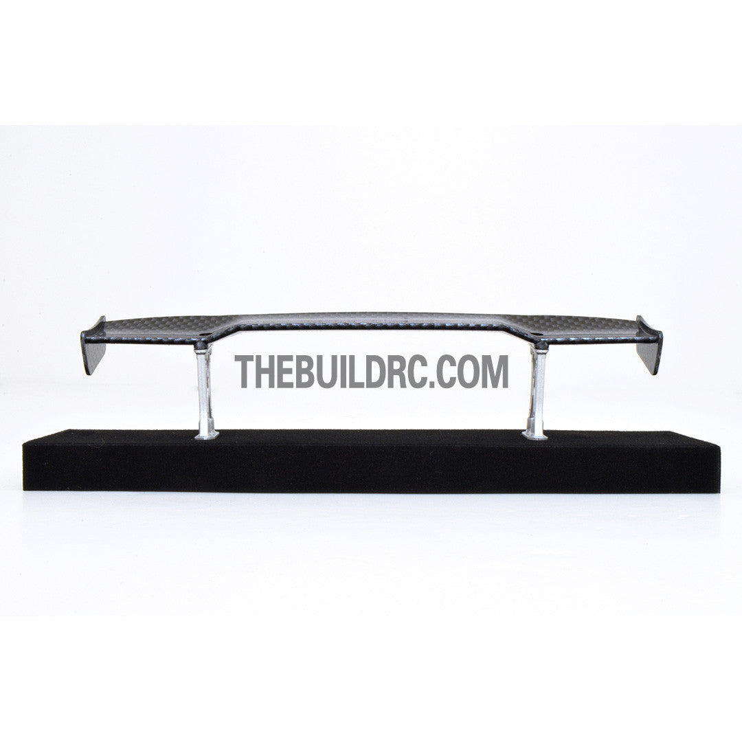 1/10 RC Racing Car 170x33mm Carbon Fiber Pattern GT Wing Rear Spoiler with Stand