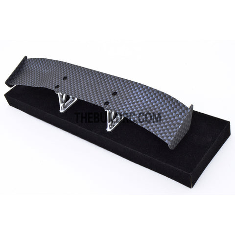 1/10 RC Racing Car 170x27mm Carbon Fiber Pattern GT Wing Rear Spoiler with Stand