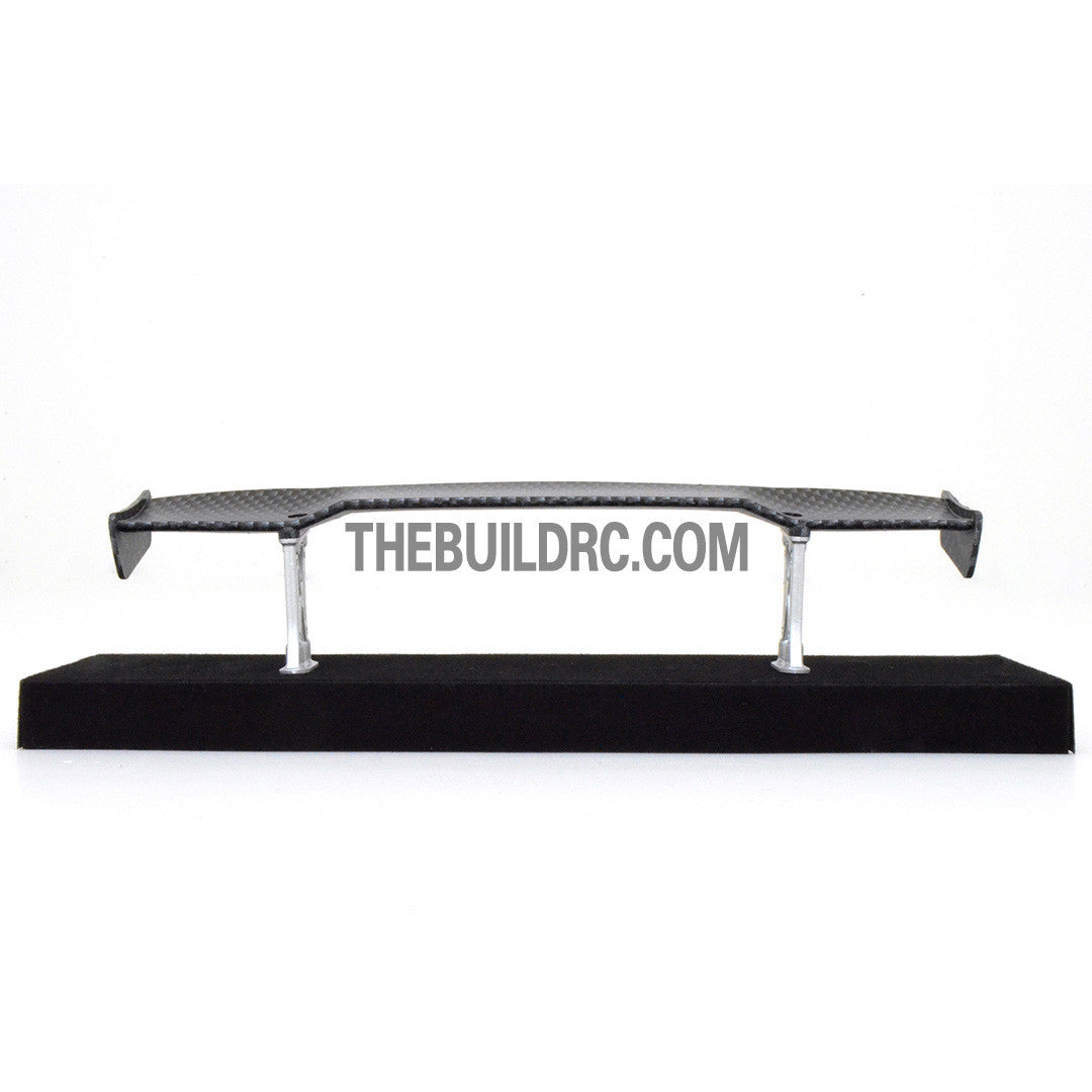 1/10 RC Racing Car 170x32mm Carbon Fiber Pattern GT Wing Rear Spoiler with Stand Style B