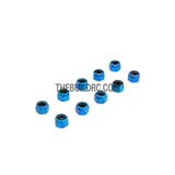 1/18 RC Car 3mm Alloy Wheel Rim Hex Lock Nut 10pcs - Light Blue