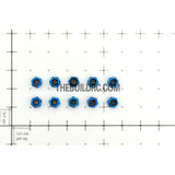 1/18 RC Car 3mm Alloy Wheel Rim Hex Lock Nut 10pcs - Light Blue