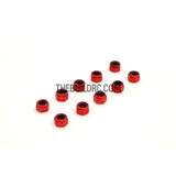 1/18 RC Car 3mm Alloy Wheel Rim Hex Lock Nut 10pcs - Red