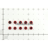 1/18 RC Car 3mm Alloy Wheel Rim Hex Lock Nut 10pcs - Red