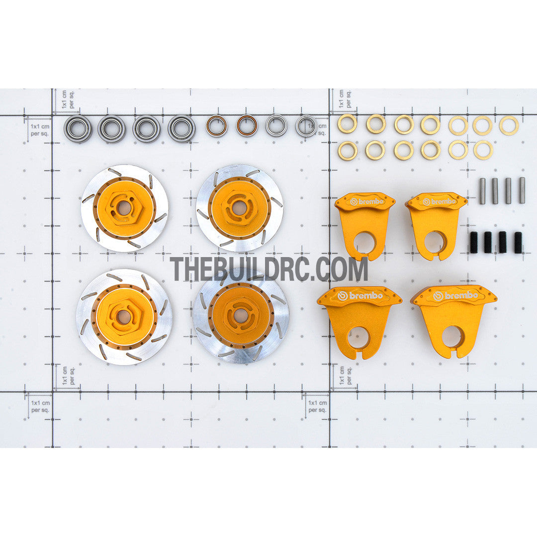 1/10 RC On-road Car Aluminum Brake Disc Kit - Orange