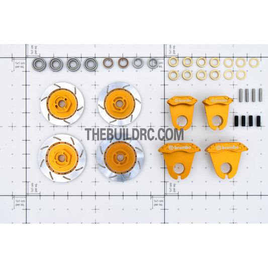 1/10 RC On-road Car Aluminum Brake Disc Kit - Orange