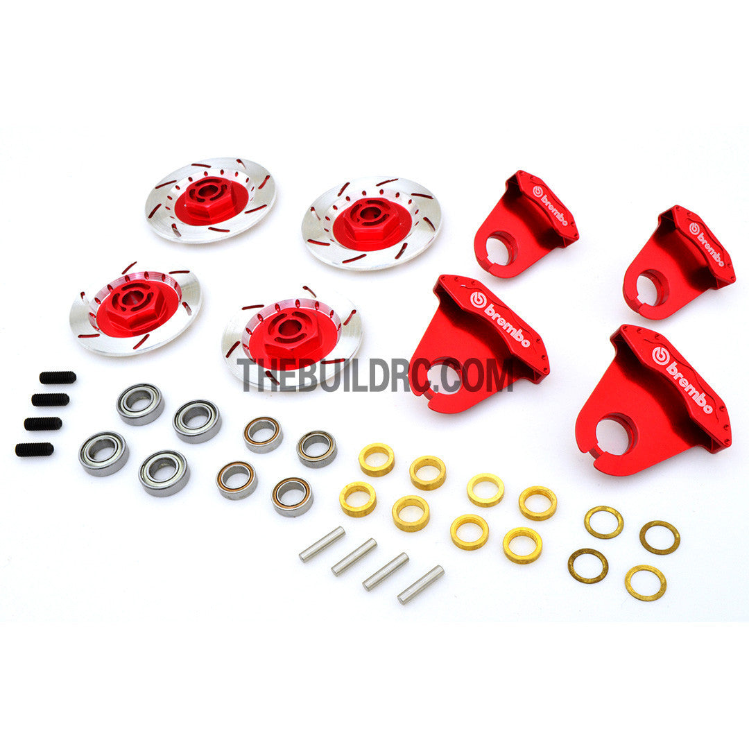 1/10 RC On-road Car Aluminum Brake Disc Kit - Red