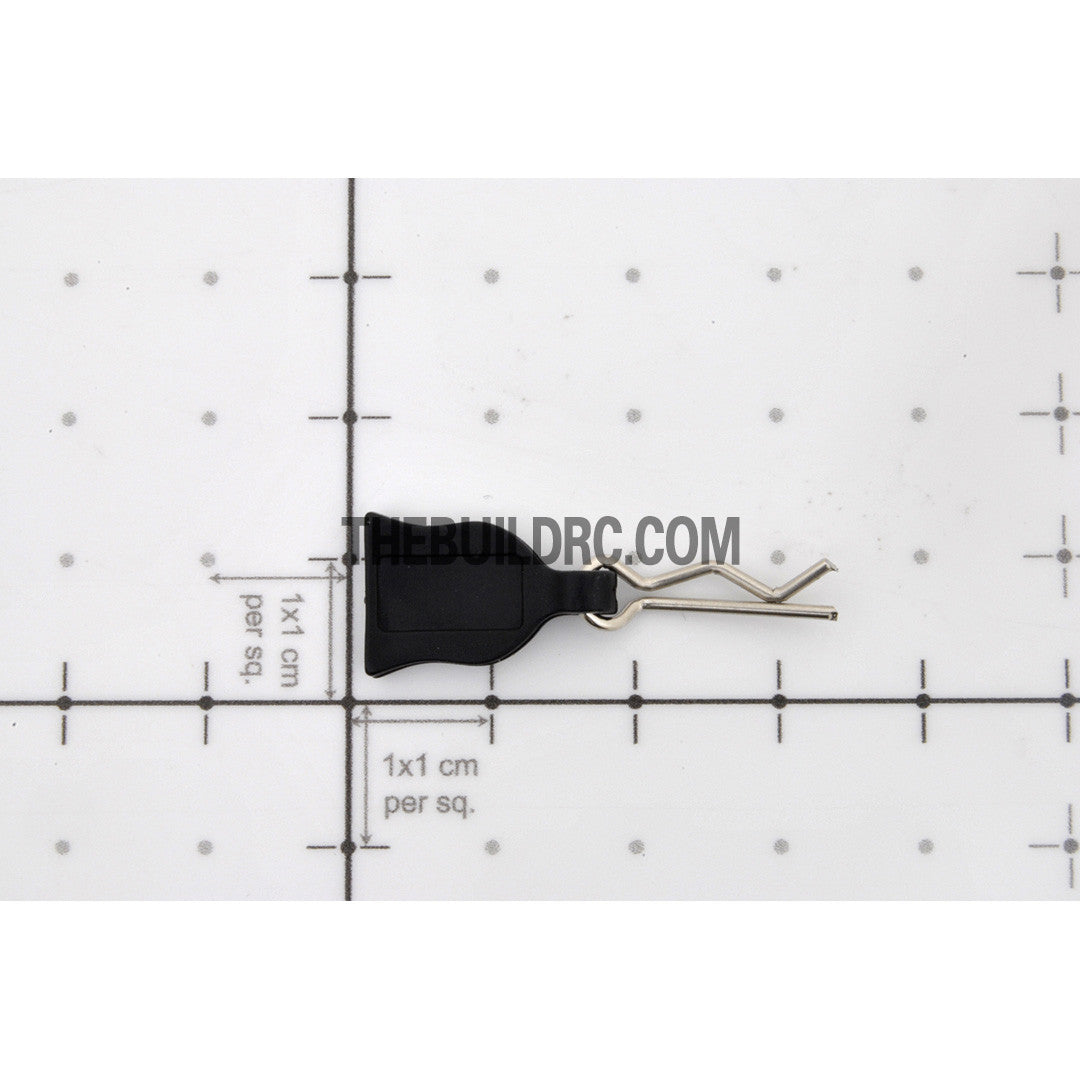 RC Car Body Clip + Rubber Tag (6 pcs) - Black