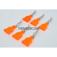 RC Car Body Clip + Rubber Tag (6 pcs) - Orange