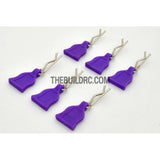 RC Car Body Clip + Rubber Tag (6 pcs) - Purple