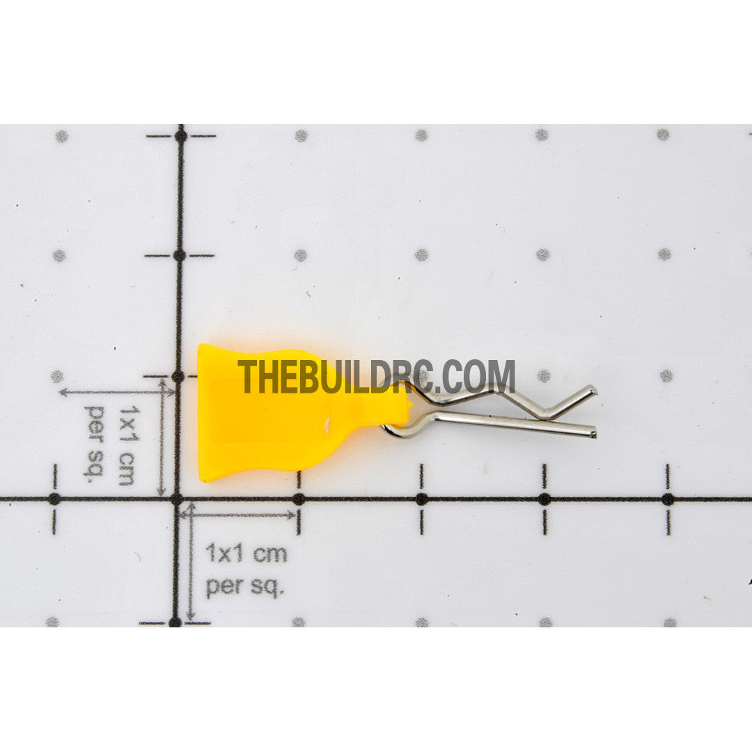 RC Car Body Clip + Rubber Tag (6 pcs) - Yellow