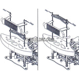 1/10 RC Car Alloy Inter-cooler Kit for Suit Tamiya HPI Traxxas Yokomo Hot Bodies