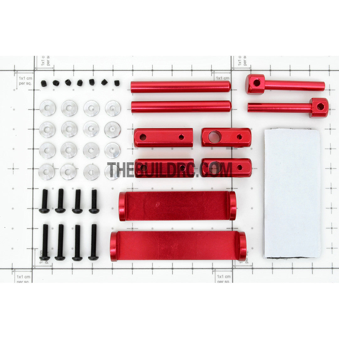 1/10 RC Car Alloy Adhesive Magic Tape Adjustable Stealth Body Stand / Mount - Red