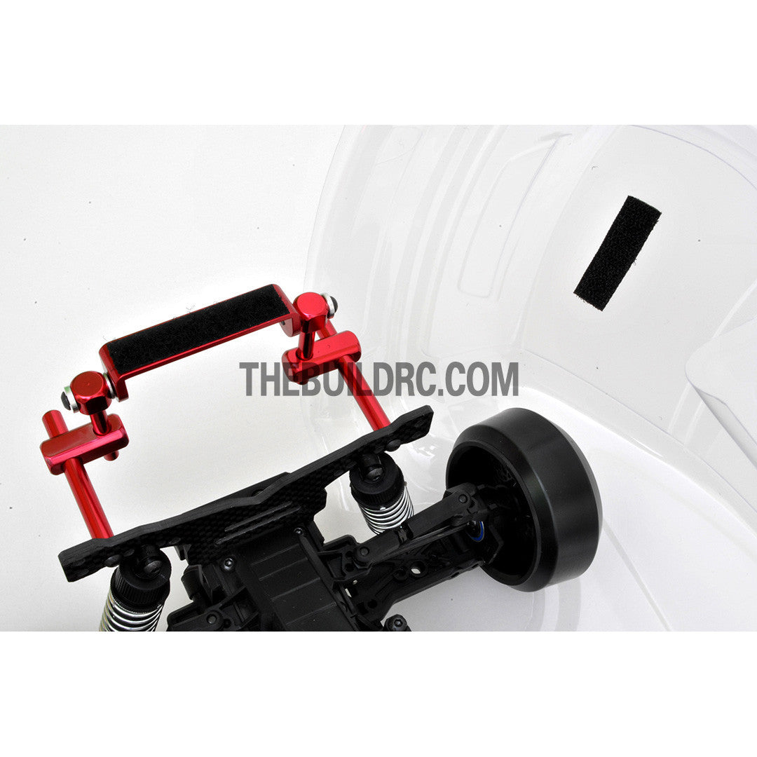 1/10 RC Car Alloy Adhesive Magic Tape Adjustable Stealth Body Stand / Mount - Red