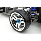 1/10 RC Car 4mm Alloy Anti-Loose Wheel Rim Lock Nut with Hex Screw Driver Adapter 5pcs - Light Blue