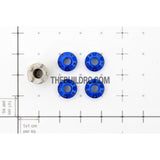 1/10 RC Car 4mm Alloy Anti-Loose Wheel Rim Lock Nut with Hex Screw Driver Adapter 5pcs - Dark Blue