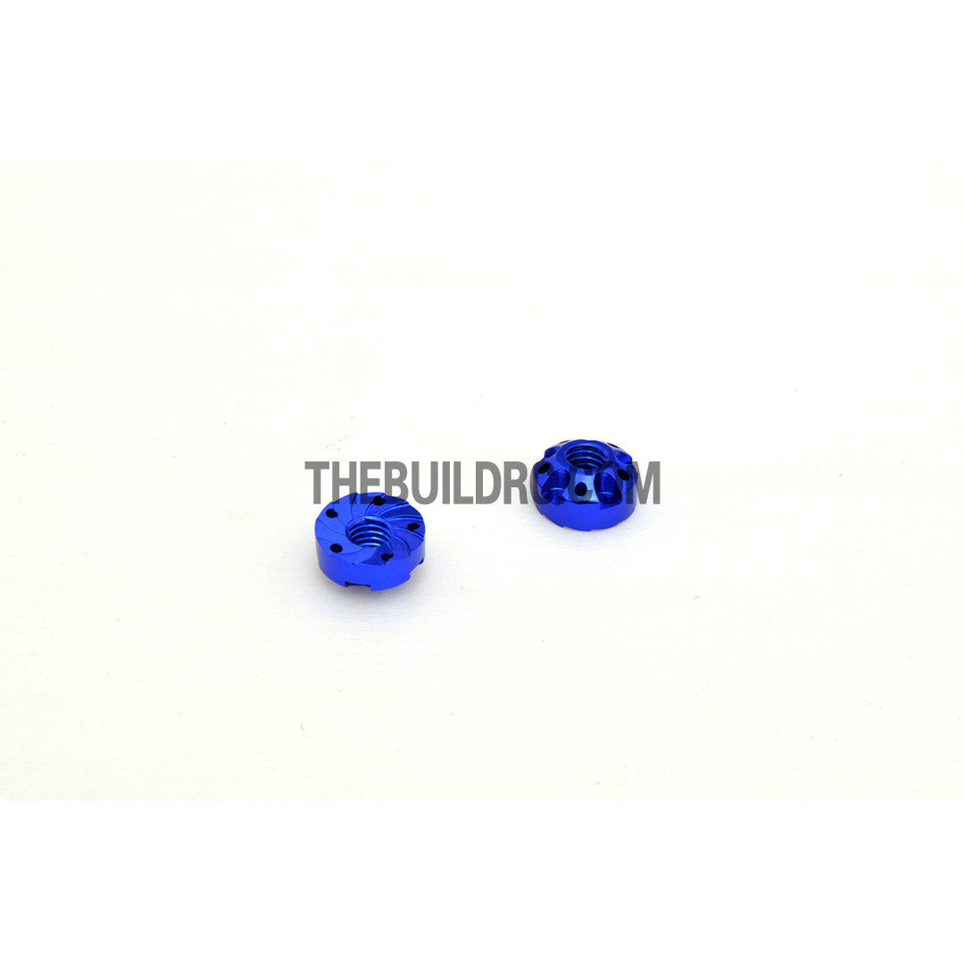1/10 RC Car 4mm Alloy Anti-Loose Wheel Rim Lock Nut with Hex Screw Driver Adapter 5pcs - Dark Blue