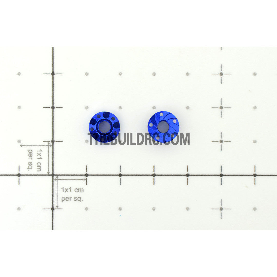 1/10 RC Car 4mm Alloy Anti-Loose Wheel Rim Lock Nut with Hex Screw Driver Adapter 5pcs - Dark Blue