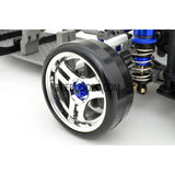 1/10 RC Car 4mm Alloy Anti-Loose Wheel Rim Lock Nut with Hex Screw Driver Adapter 5pcs - Dark Blue