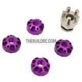 1/10 RC Car 4mm Alloy Anti-Loose Wheel Rim Lock Nut with Hex Screw Driver Adapter 5pcs - Purple