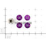 1/10 RC Car 4mm Alloy Anti-Loose Wheel Rim Lock Nut with Hex Screw Driver Adapter 5pcs - Purple