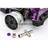1/10 RC Car 4mm Alloy Anti-Loose Wheel Rim Lock Nut with Hex Screw Driver Adapter 5pcs - Purple