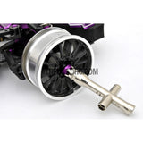 1/10 RC Car 4mm Alloy Anti-Loose Wheel Rim Lock Nut with Hex Screw Driver Adapter 5pcs - Purple
