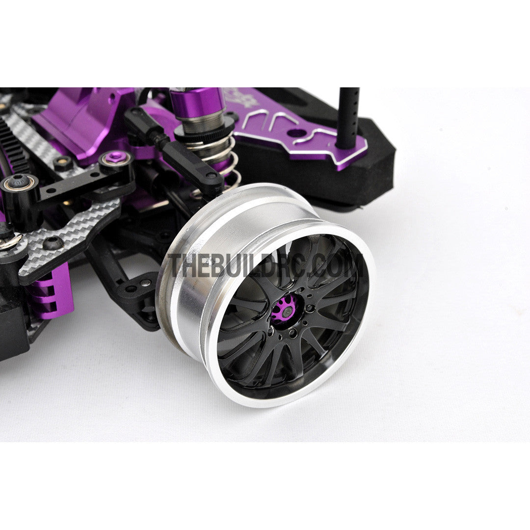 1/10 RC Car 4mm Alloy Anti-Loose Wheel Rim Lock Nut with Hex Screw Driver Adapter 5pcs - Purple