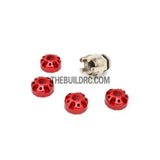 1/10 RC Car 4mm Alloy Anti-Loose Wheel Rim Lock Nut with Hex Screw Driver Adapter 5pcs - Red