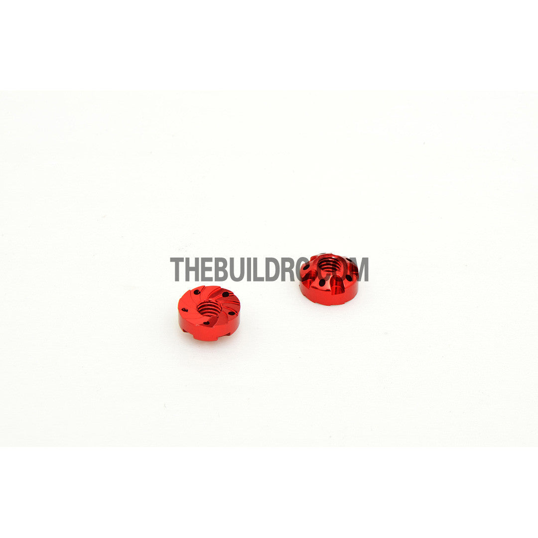 1/10 RC Car 4mm Alloy Anti-Loose Wheel Rim Lock Nut with Hex Screw Driver Adapter 5pcs - Red