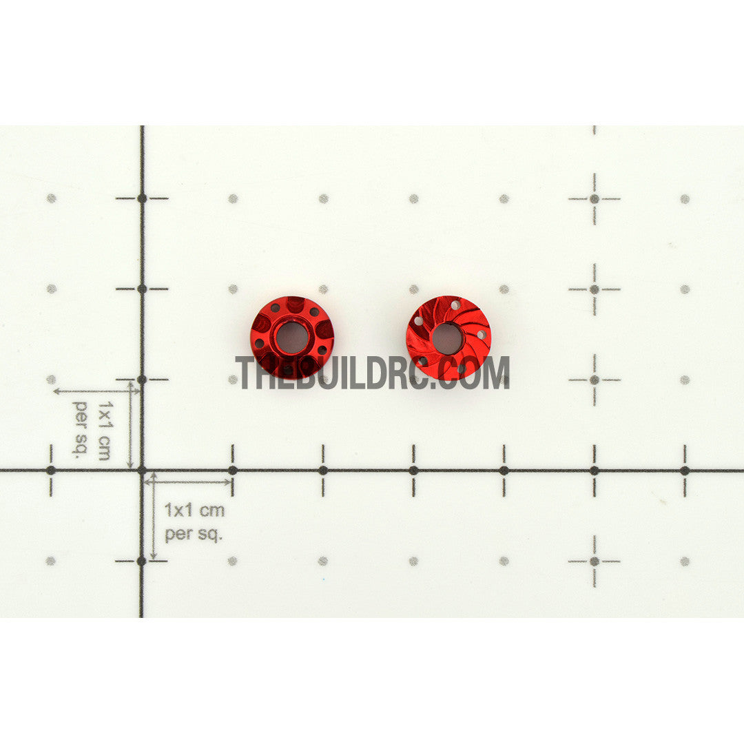 1/10 RC Car 4mm Alloy Anti-Loose Wheel Rim Lock Nut with Hex Screw Driver Adapter 5pcs - Red