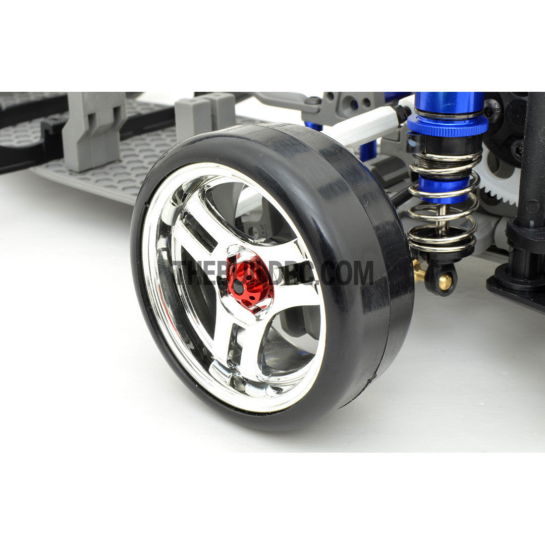 1/10 RC Car 4mm Alloy Anti-Loose Wheel Rim Lock Nut with Hex Screw Driver Adapter 5pcs - Red