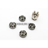 1/10 RC Car 4mm Alloy Anti-Loose Wheel Rim Lock Nut with Hex Screw Driver Adapter 5pcs - Silver