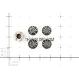 1/10 RC Car 4mm Alloy Anti-Loose Wheel Rim Lock Nut with Hex Screw Driver Adapter 5pcs - Silver