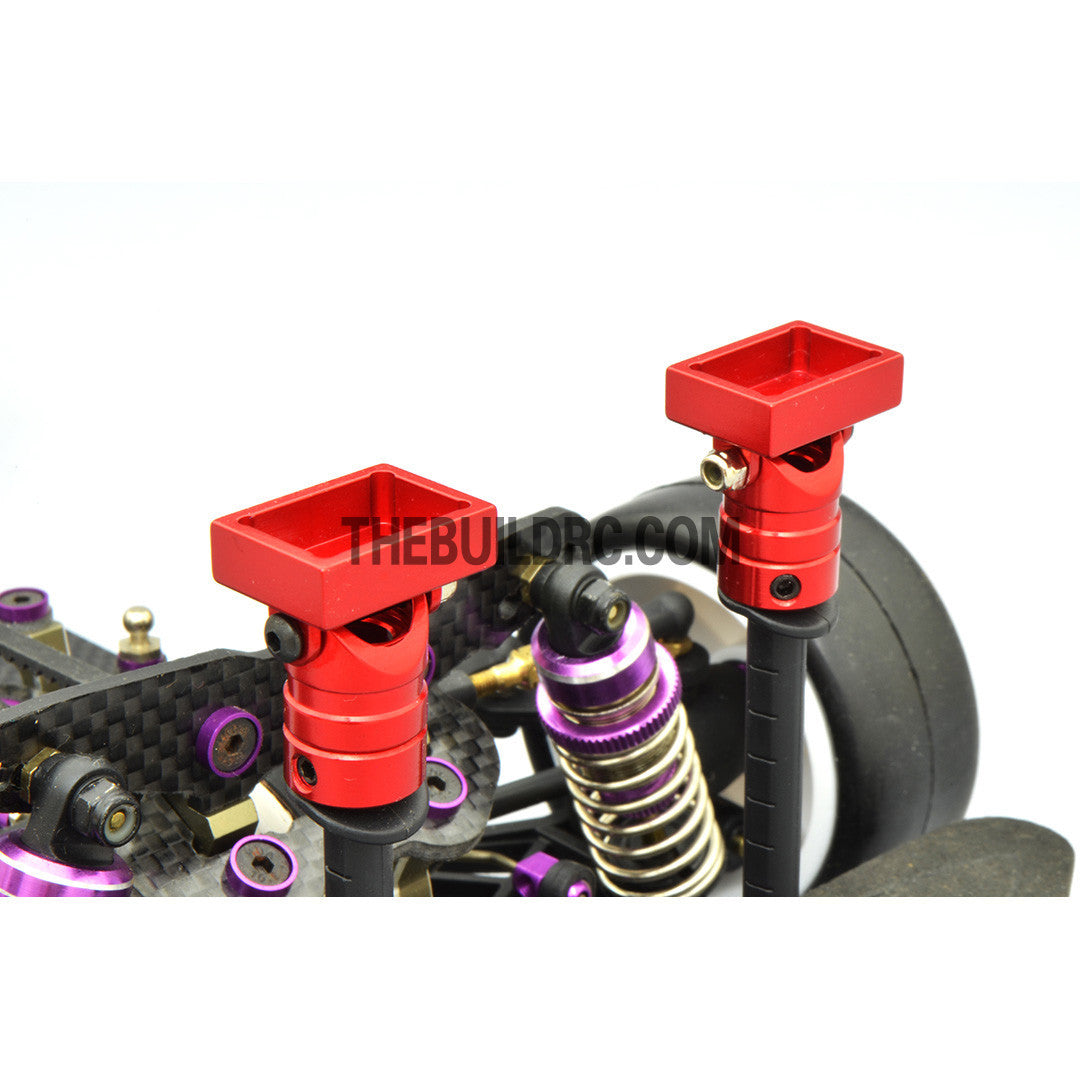 1/10 RC Car Alloy Magnetic Adjustable Stealth Rectangular Body Stand / Mount - Red