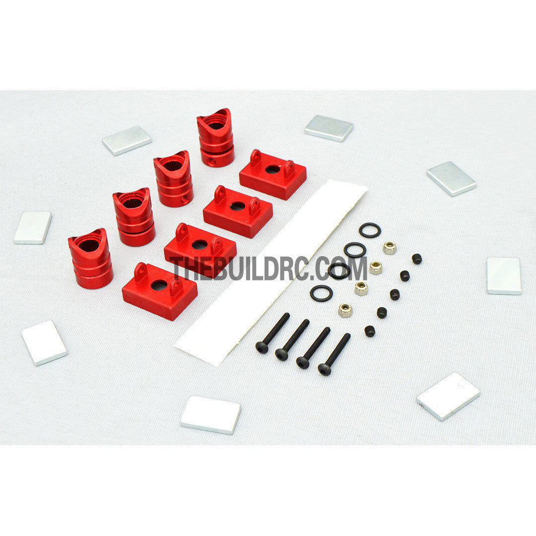 1/10 RC Car Alloy Magnetic Adjustable Stealth Rectangular Body Stand / Mount - Red