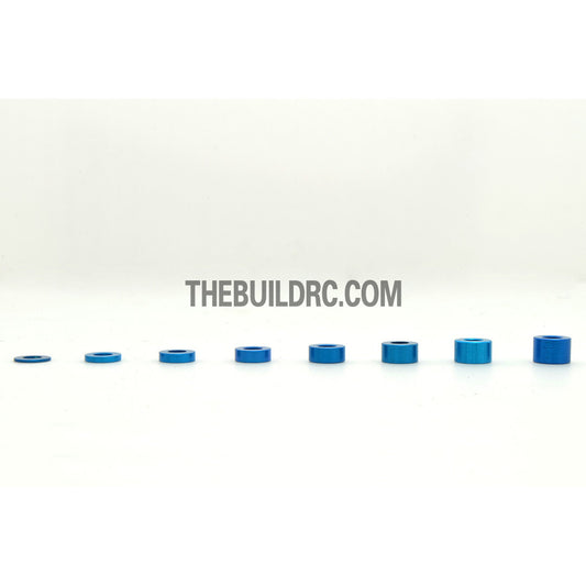 0.5 / 1.0 / 1.5 / 2.0 / 2.5 / 3.0 / 3.5 / 4.0mm 1/10 RC Racing Car Alloy Washer Set - Blue